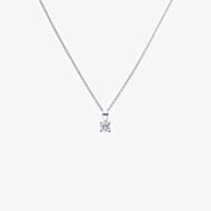 Diamonfire Silver 0.50ct Round Cubic Zirconia 4 Claw Pendant Necklace P4917