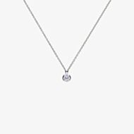 Diamonfire Sterling Silver 0.50ct Bezel Set Cubic Zirconia Solitaire Necklace P4641