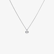 Diamonfire Sterling Silver 2.00ct Bezel Set Cubic Zirconia Solitaire Necklace P4645