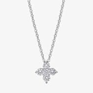 Diamonfire Sterling Silver Cubic Zirconia Flower Pendant Necklace P5569