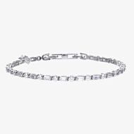 Diamonfire Silver Mixed Cut Cubic Zirconia Tennis Bracelet B5259