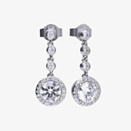 Diamonfire Silver Round Cubic Zirconia Drop Earrings E5588