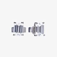 Diamonfire Silver Emerald Cut Cubic Zirconia Stud Earrings E5782