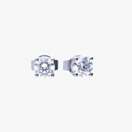 Diamonfire Silver 0.50ct Cubic Zirconia 4 Claw Stud Earrings E5905