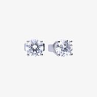 Diamonfire Silver 0.75ct Cubic Zirconia 4 Claw Stud Earrings E5906
