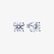 Diamonfire Silver 1.00ct Cubic Zirconia 4 Claw Stud Earrings E5907