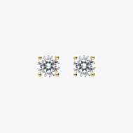 Diamonfire 24ct Gold Plated 4mm Cubic Zirconia Stud Earrings E6299