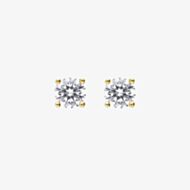 Diamonfire 24ct Gold Plated 3mm Cubic Zirconia Solitaire Earrings E6311