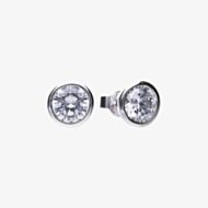 Diamonfire Silver Bezel Set 1.50ct Cubic Zirconia Stud Earrings E6622