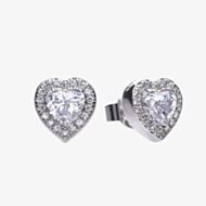Diamonfire Sterling Silver Heart Shape Cubic Zirconia Stud Earrings E5589