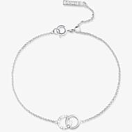 Olivia Burton Bejewelled Interlink Chain Silver Tone Bracelet OBJCOB09