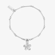 ChloBo Silver Dainty Moon Cut Sparkle Forget Me Not Bracelet SBMCTN3410