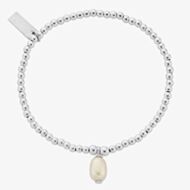 ChloBo Silver Cute Pearl Charm Drop Bracelet SBCCPD
