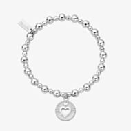 ChloBo Sterling Silver Mini Small Ball Guiding Heart Bracelet SBMSB3220