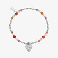 ChloBo Sunrise Fortune Sterling Silver, Fire Agate, Citrine & Pink Tourmaline Bracelet SBFACT3584