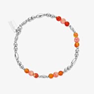 ChloBo Sunset Solstice Sterling Silver, Fire Agate & Rhodochrosite Bracelet SBFARHO