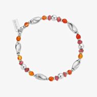 ChloBo New Dawn Sterling Silver, Fire Agate & Pink Tourmaline Bracelet SBFAPT