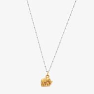 ChloBo Mixed Metal Delicate Cube Chain Elephant Necklace GMNDC406