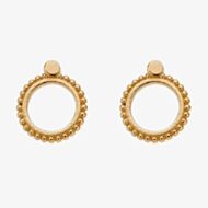 ChloBo Gold Plated New Moon Circle Stud Earrings GEST3391