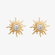 ChloBo Treasures Of Bali Sunrise Glow 18ct Yellow Gold Plated Cubic Zirconia Sun Stud Earrings GEST3545