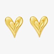 ChloBo Sunlit Heart 18ct Gold Plated Stud Earrings GEST3597