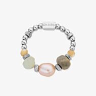 ChloBo Treasures Of Bali Calming Waters Sterling Silver Multi Stone Beaded Ring SR2AP