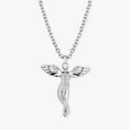 Angel Whisperer Silver Guardian Angel Necklace ERN-LILANGEL