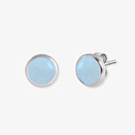 Angel Whisperer Powerful Stone Silver Blue Agate Stud Earrings ERE-BA-ST