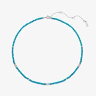 Ania Haie Ripple Joy Silver & Lab-Created Turquoise Beaded Necklace N073-02H