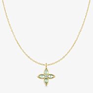 Ania Haie Ripple Joy 14ct Gold Plated Mint Green Lucky Clover Necklace N073-03G