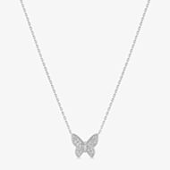 Ania Haie Ripple Joy Silver Pave Butterfly Necklace N073-07H