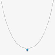 Ania Haie Ripple Joy Silver Bezel-Set Lab-Created Turquoise Solitaire Necklace N073-01H