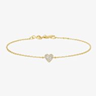 Ania Haie Sunny Sparkler 14ct Gold Plated Pave Sweet Heart Bracelet B064-01G