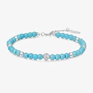 Ania Haie Chill Voyager Sterling Silver Lab Created Turqouise Beaded Bracelet B063-04H