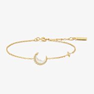 Ania Haie Luna Gaze Gold Plated Mother-of-Pearl Crescent Moon Bracelet B075-05G