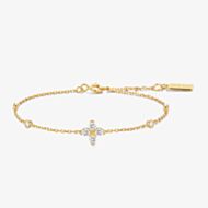 Ania Haie Starlit Drops 14ct Gold Plated Sparkling Lucky Clover Bracelet B074-04G