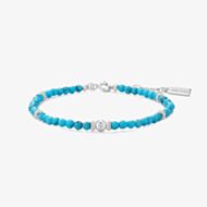 Ania Haie Ripple Joy Silver Lab-Created Turquoise Beaded Bracelet B073-03H