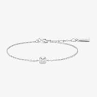 Ania Haie Tide Echo Silver Modern Bezel-Set Solitaire Bracelet B072-01H