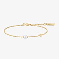 Ania Haie Luna Gaze 14ct Gold Plated Shell Pearl & Bezel-Set Sparkle Bracelet B075-01G