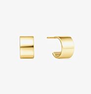 Ania Haie Vogue Maven 14ct Gold Plated Flat Huggie Hoop Earrings E062-02G