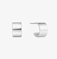 Ania Haie Vogue Maven Sterling Silver Flat Huggie Hoop Earrings E062-02H