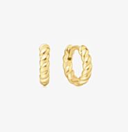 Ania Haie Chill Voyager 14ct Gold Plated Textured Small Huggie Hoop Earrings E063-03G