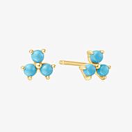 Ania Haie Chill Voyager 14ct Gold Plated Lab Created Turquoise Lotus Stud Earrings E063-04G
