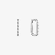 Ania Haie Glam Rock Sterling Silver Sparkling Oval Hoop Earrings E037-04H