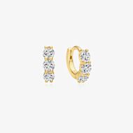 Ania Haie Luna Gaze Gold Plated Trio Cubic Zirconia Huggie Earrings E075-04G