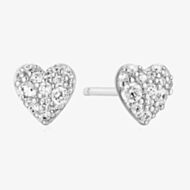 Ania Haie Starlit Drops Silver Pave Heart Stud Earrings E074-01H