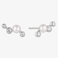 Ania Haie Starlit Drops Silver Zig-Zag Shell Pearl Stud Earrings E074-11H