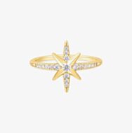 Ania Haie Miss Dainty 14ct Gold Plated Cubic Zirconia Star Ring R065-02G
