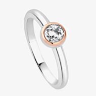 Clogau Celebration Sterling Silver White Topaz Solitaire Ring 3SCLC0654