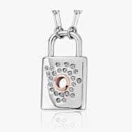 Clogau Cariad Sparkle White Topaz Padlock Necklace 3SCRS0292 